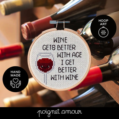 wine gets better with time, i get better with wine